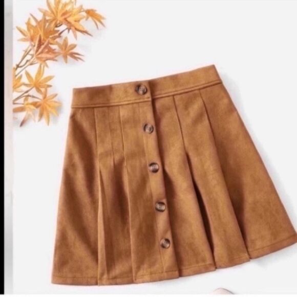 Brown button up mini pencil skirt size small - Picture 10 of 11